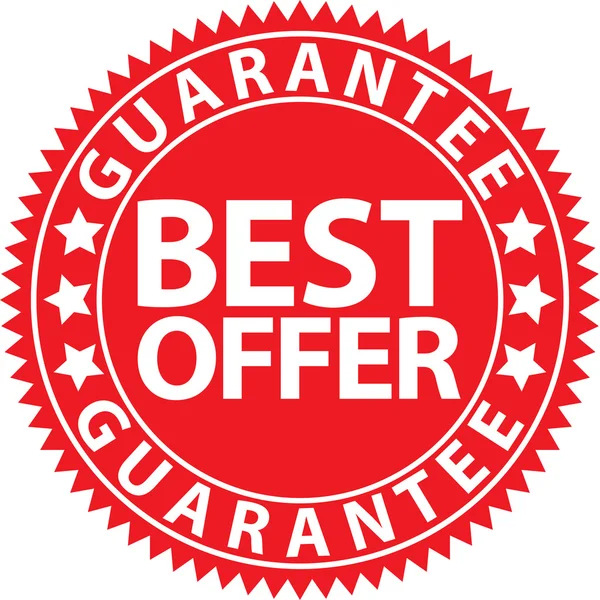 Best offer guarantee red sign, vector illustration — Stock Vector