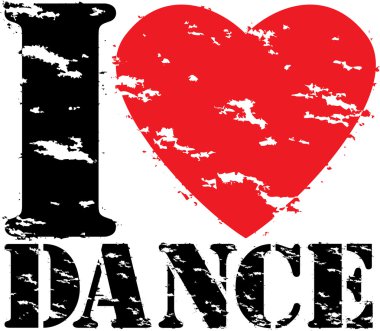 Dans grunge pencere boyutu, vektör çizim seviyorum