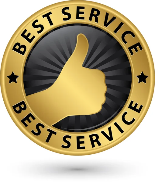 Special service golden sign with thumb up, vector illustration — Stock Vector