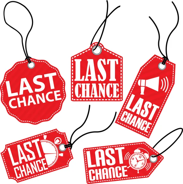 Limited chance red tag set, vector illustration — Stock Vector