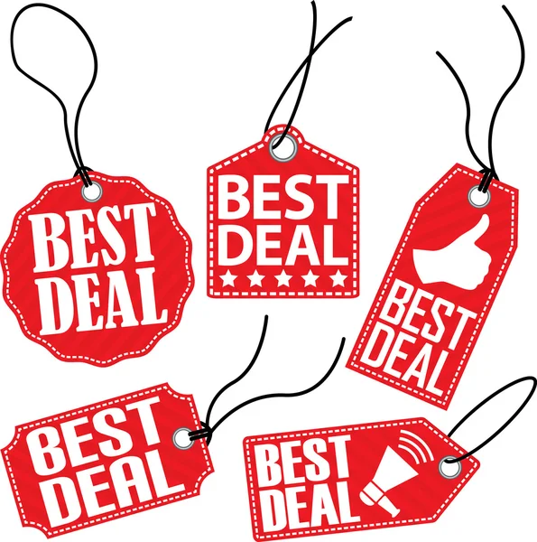 Best deal red tag set, vector illustration — Stock Vector