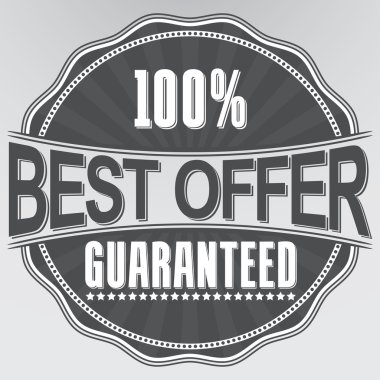 En iyi teklif retro etiket, vektör çizim garantili 
