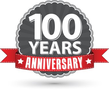 Kırmızı kurdele, 100 yıl yıldönümü retro etiketle kutluyor v