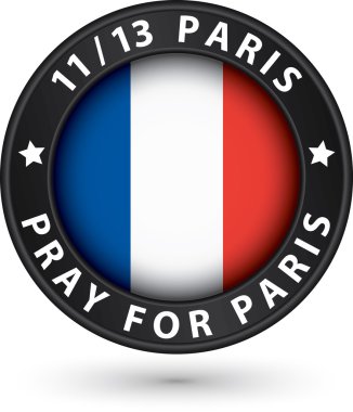13 Kasım 2015 Fransa bayrağı ve Paris siyah etiket için dua