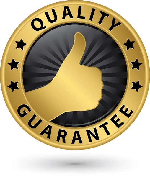 Quality guarantee golden label, vector illustration — Stock Vector
