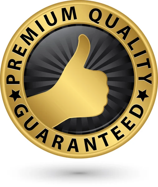 Qualidade premium garantida etiqueta dourada, ilustração vetorial — Vetor de Stock