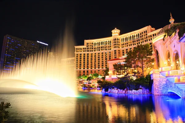 Bellagio resort en casino's nachts — Stockfoto
