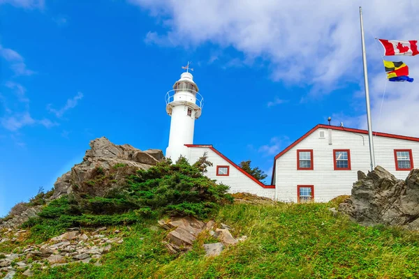 Panorama Lobster Cove Head Lighthouse Gros Morne National Park Fundland Stock Kép