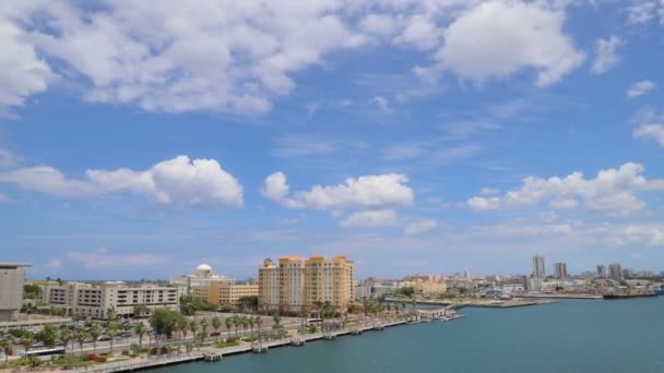 Cityscape San Juan Porto Rico Dia Ensolarado — Vídeo de Stock