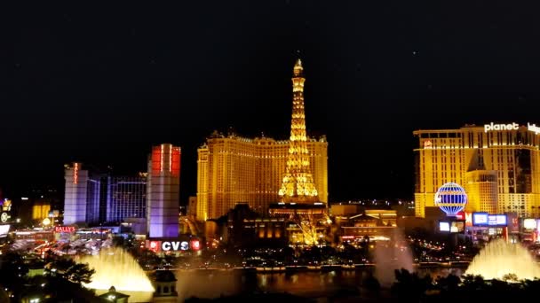 Las Vegas Usa October 2018 Famous Las Vegas Strip Boulevard — Stock Video