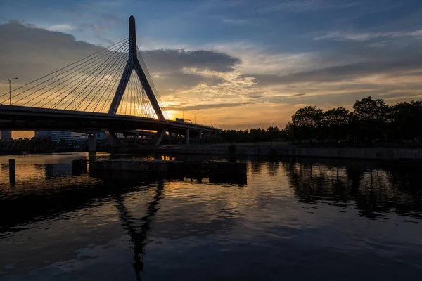 Boston Massachusetts Teki Zakim Köprüsü — Stok fotoğraf