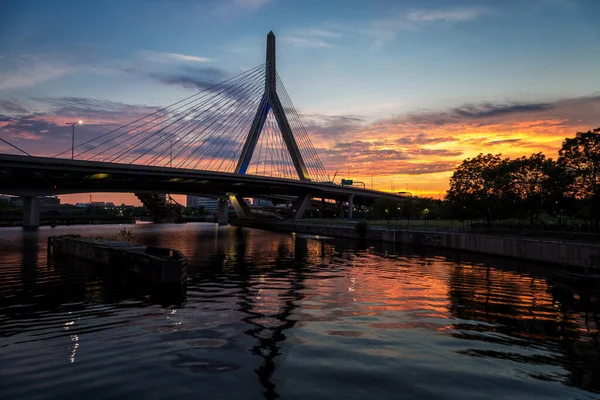 Boston Massachusetts Teki Zakim Köprüsü — Stok fotoğraf