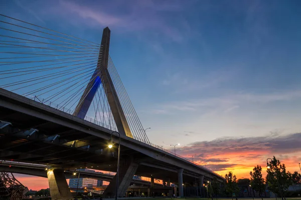 Boston Massachusetts Teki Zakim Köprüsü — Stok fotoğraf