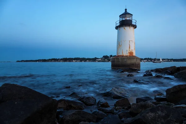 Winter Island Light Salem Massachusetts — Zdjęcie stockowe