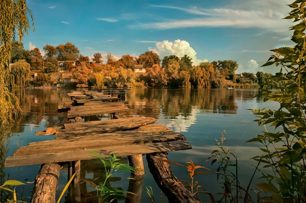 Kleurrijke herfst landscape.nature achtergrond — Stockfoto