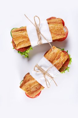 sandwiches with meat and vegetables clipart