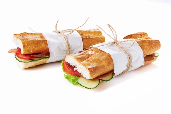 Sándwiches con carne y verduras — Foto de Stock