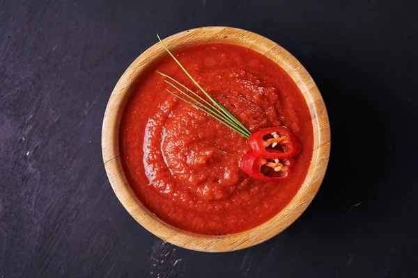 Tomatensauce und Chili — Stockfoto