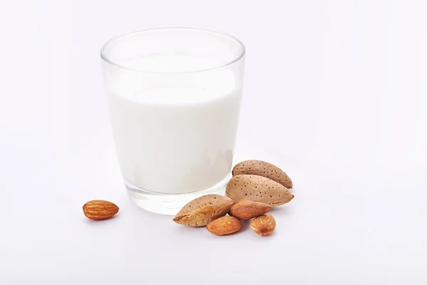 Glass of almond milk — Stock Photo, Image