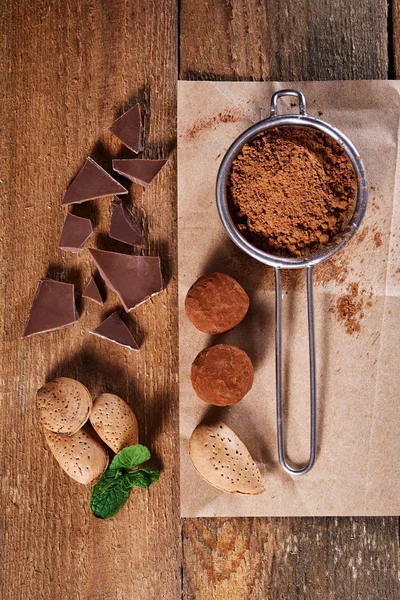 Choklad och mutter bakgrund — Stockfoto