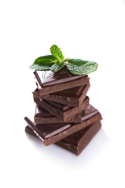 Chocolate and mint — Stock Photo, Image