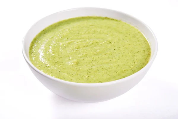 Grüne Sahnesuppe — Stockfoto