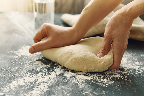 hands and dough
