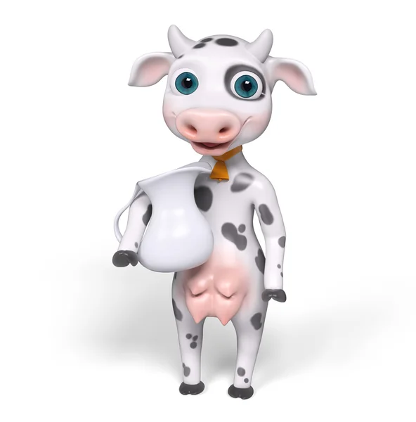 Kreskówka krowa renderowania 3d — Zdjęcie stockowe
