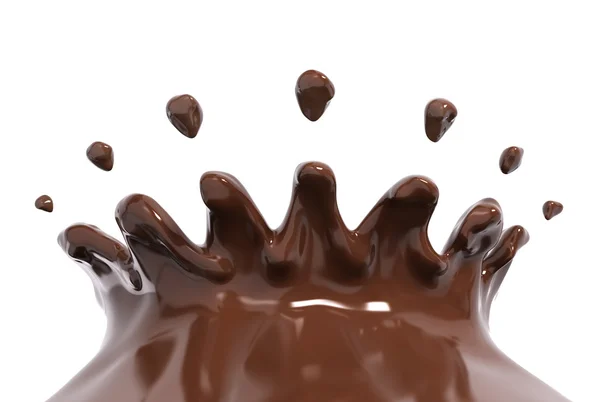 Splash chocolade 3D-rendering — Stockfoto