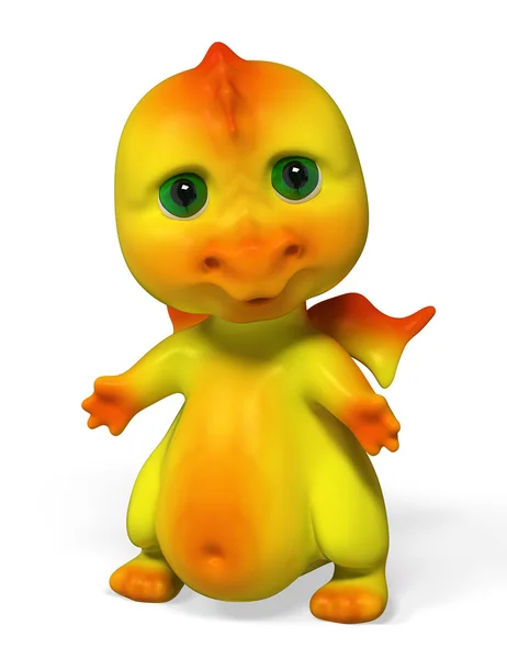 Divertido pequeño personaje de dragón 3d representación — Foto de Stock