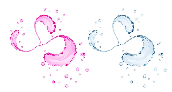 水とジュースの抽象的な背景のスプラッシング 孤立した3Dレンダリング — ストック写真