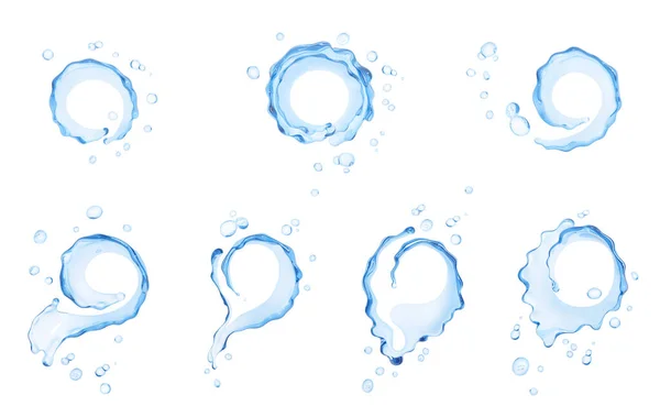 Splashing Water Abstract Background Isolated Rendering — Stock Photo, Image