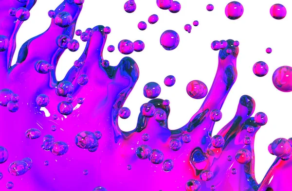 Всплеск Жидкого Абстрактного Фона Красочный Фон Изолированный Рендеринг — стоковое фото