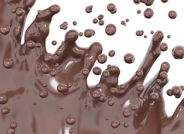 Всплеск Шоколада Абстрактный Фон Кофе Фон Изолированный Рендеринг — стоковое фото