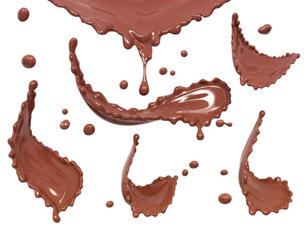 Chocolate Splash Food Drink Illustration Abstract Wave Chocolate Background Rendering — Stock Photo, Image