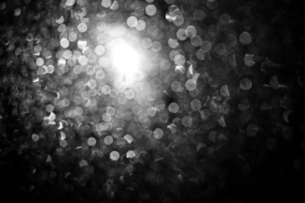 Bokeh Street Lights At Night While Raining. On a black background. — Stock Photo, Image