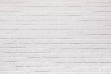 Desen arka plan için beyaz tuğla duvar dokusu. Boşluğu kopyala.