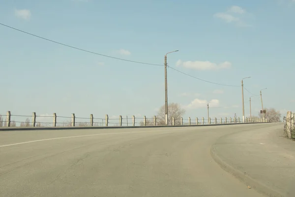 elevated road. Paved road across the bridge.