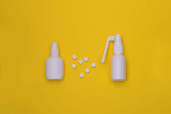 Behandlung von Nase und Rachen bei Grippe und Erkältungen. — Stockfoto