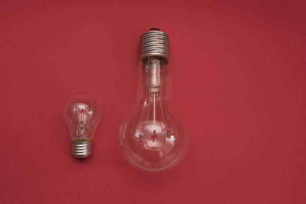 incandescent lamps. large and small incandescent incandescent lamps. mock up