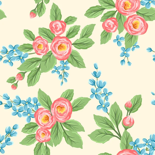 Motif floral sans couture — Image vectorielle