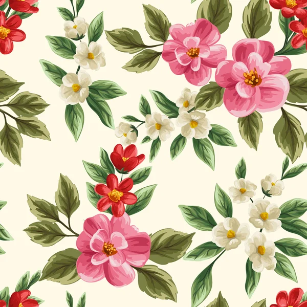 Bloemen naadloos patroon — Stockvector