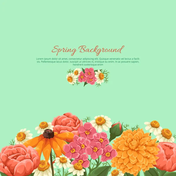 Floral kaart achtergrond — Stockvector