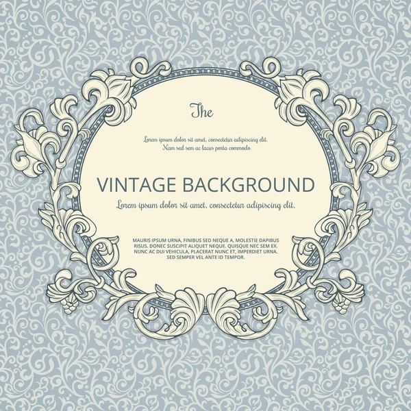 Vintage achtergrond met bloeien elementen — Stockvector