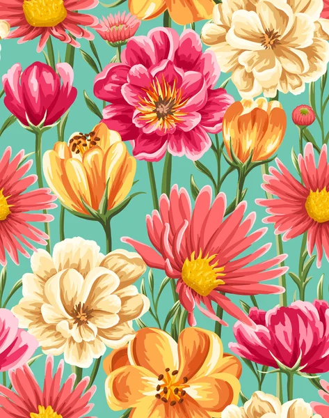 Motif floral sans couture — Image vectorielle