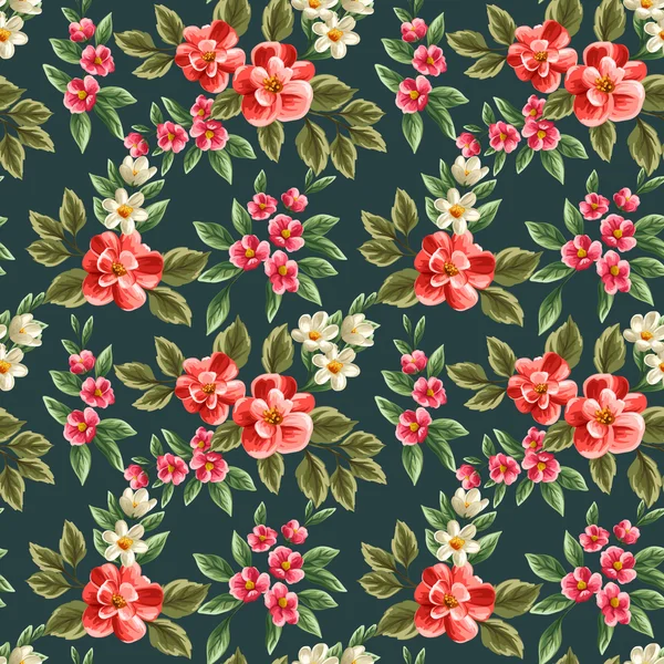 Bloemen naadloos patroon — Stockvector