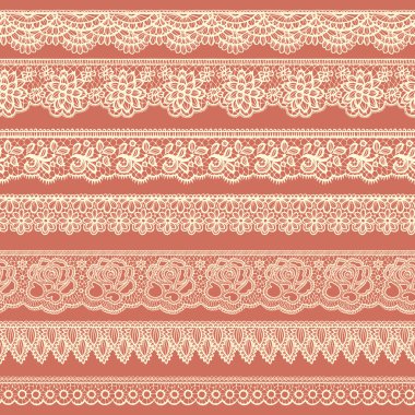 Dekoratif kenarlık dantel gibi stilize kümesi