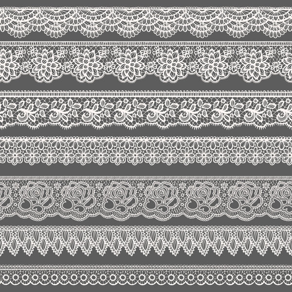 Set of decorative borders stylized like laces