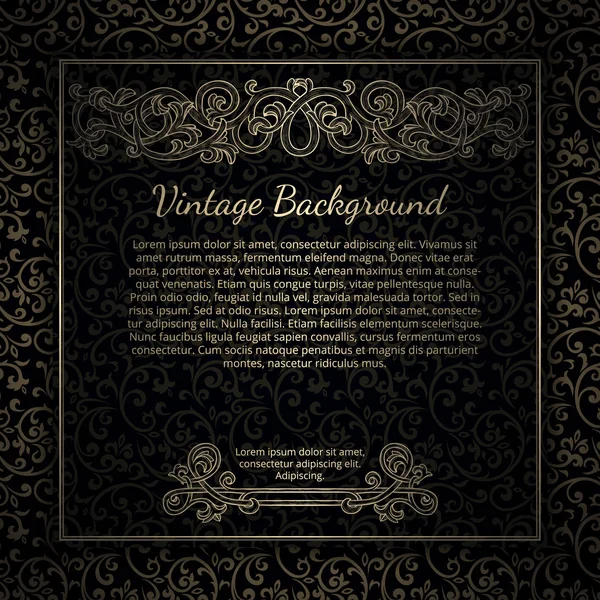 Background with flourish borders — Stok Vektör