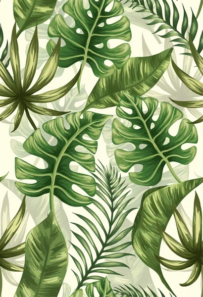 Hojas de palma tropical — Vector de stock